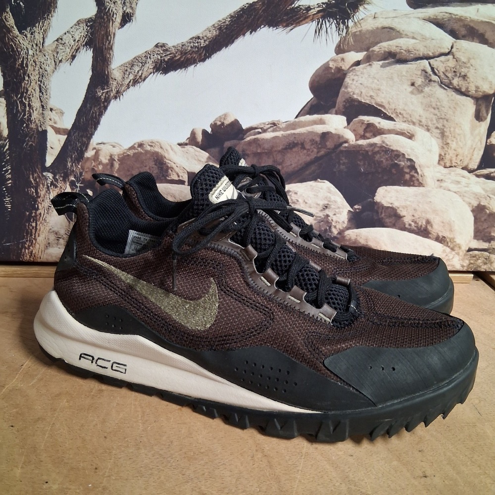 Nike ACG Air Wildeedge Mens Brown Black Trail Hiking Shoes 317070-221 Sz 11